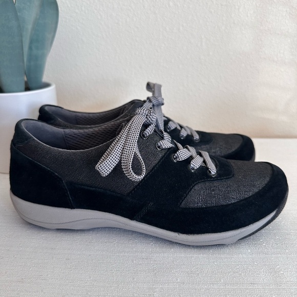 Dansko Hayden Black Leather Metalic Lace Up Casual Sneakers Women’s EU39 US8.5-9 - Picture 3 of 14